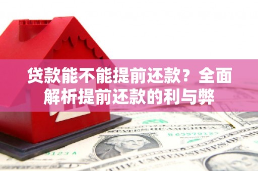 绥中贷款能不能提前还款？全面解析提前还款的利与弊