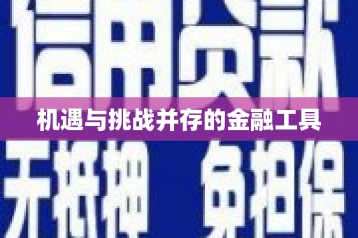 绥中机遇与挑战并存的金融工具