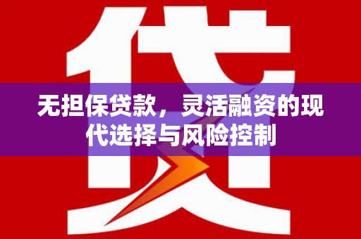 绥中无担保贷款，灵活融资的现代选择与风险控制