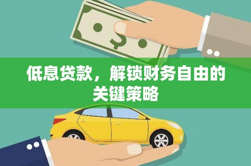 绥中低息贷款，解锁财务自由的关键策略