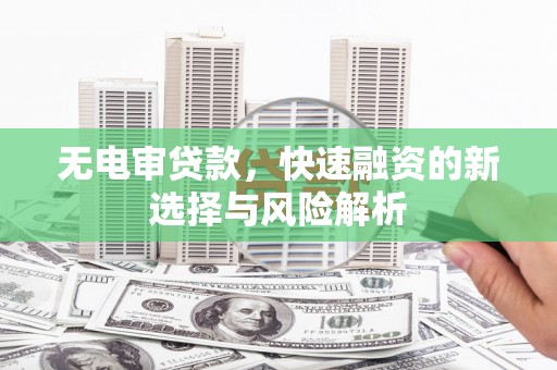绥中无电审贷款，快速融资的新选择与风险解析