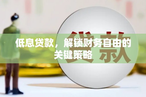 绥中低息贷款，解锁财务自由的关键策略