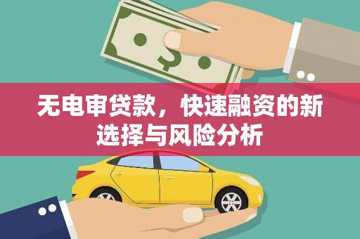 绥中无电审贷款，快速融资的新选择与风险分析