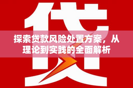 绥中探索贷款风险处置方案，从理论到实践的全面解析