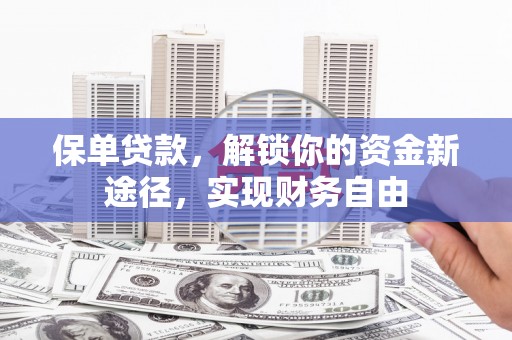 绥中保单贷款，解锁你的资金新途径，实现财务自由